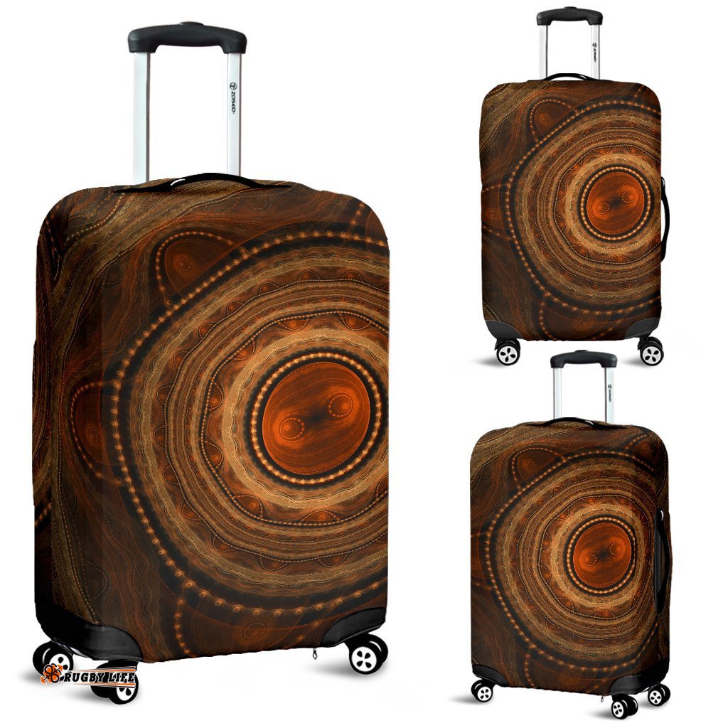 Luggage Cover - Aboriginal Dot Painting Suitcase Ver09