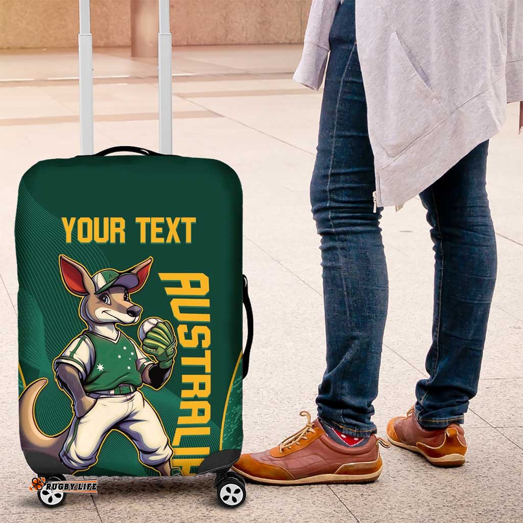 Custom Baseball Australia Luggage Cover Go Champions Aussie Kangaroo Mascot