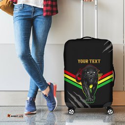 Personalised NRL Panthers Luggage Cover Premiers Three Peat Proud Of Our Boys Black