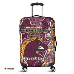 Brisbane Broncos Grand Final Custom Custom Brisbane Broncos With Contemporary Style Of Aboriginal Painting Luggage Cover