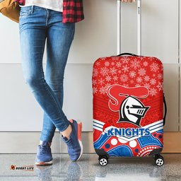 Knights Rugby Christmas Luggage Cover Merry Xmas Mix Aboriginal Art