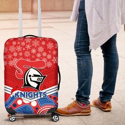 Knights Rugby Christmas Luggage Cover Merry Xmas Mix Aboriginal Art