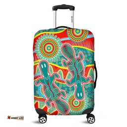 Australia Animals Platypus Aboriginal Green Platypus With Aboriginal Art Dot Painting Patterns Inspired Luggage Cover