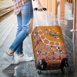 Luggage Cover Aboriginal Patterns Boomerang Lizard
