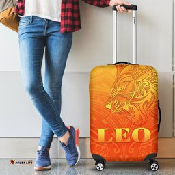 Sun In Leo Zodiac Luggage Covers Polynesian Tattoo Simple Orange