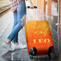 Sun In Leo Zodiac Luggage Covers Polynesian Tattoo Simple Orange