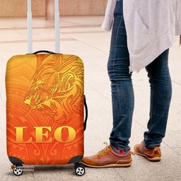 Sun In Leo Zodiac Luggage Covers Polynesian Tattoo Simple Orange
