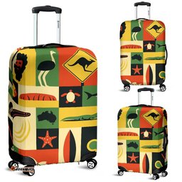 Luggage Cover - Australia Symbols Suitcase