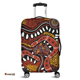 Australia Rainbow Serpent Aboriginal Aboriginal Dot Art Snake Artwork Luggage Cover