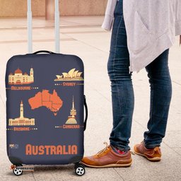 Luggage Cover - Australia Map Suitcase Famous City