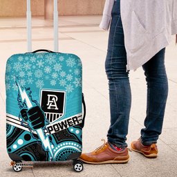 Port Adelaide Football Christmas Luggage Cover Merry Xmas Mix Aboriginal Art
