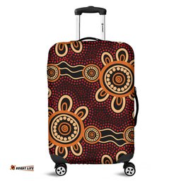 Australia Dot Painting Inspired Aboriginal Aboriginal Dot Pattern Painting Art Luggage Cover