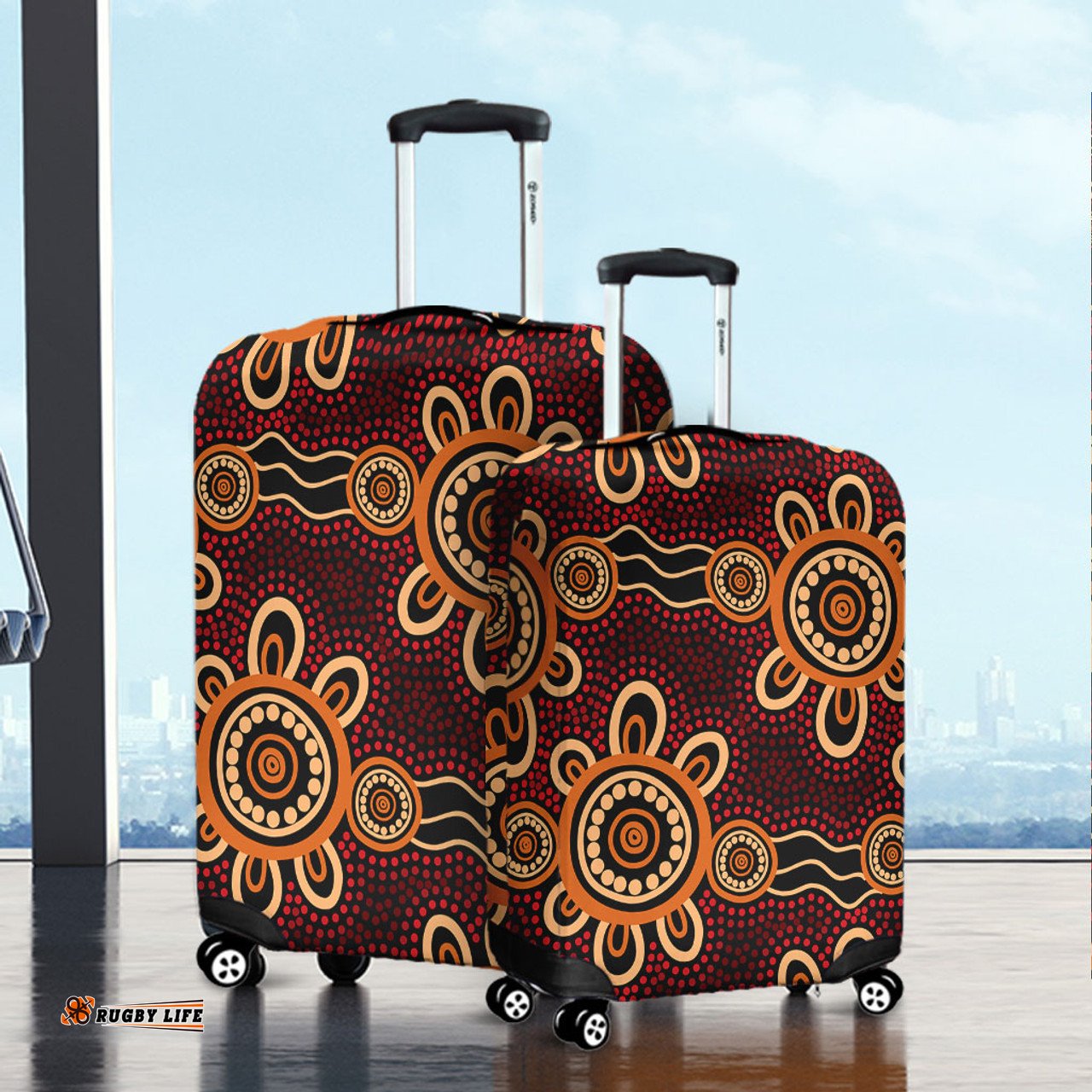 Australia Dot Painting Inspired Aboriginal Aboriginal Dot Pattern Painting Art Luggage Cover