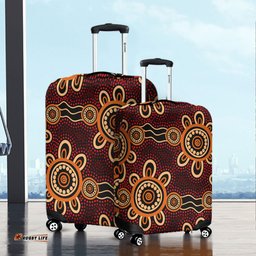 Australia Dot Painting Inspired Aboriginal Aboriginal Dot Pattern Painting Art Luggage Cover