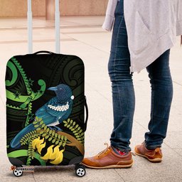 New Zealand Tui Bird Luggage Cover Aotearoa Maori With Kowhai Flowers