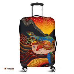 Australia Aboriginal Rainbow Serpent In Aboriginal Dreaming Art Inspired Luggage Cover