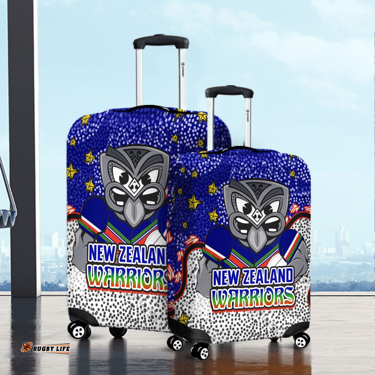 New Zealand Warriors Custom Team With Dot And Star Patterns For Tough Fan Luggage Cover