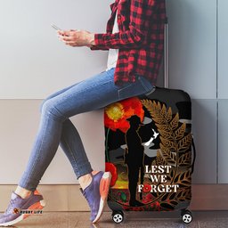 New Zealand ANZAC Day Luggage Cover Lest We Forget Silver Fern With Camouflage