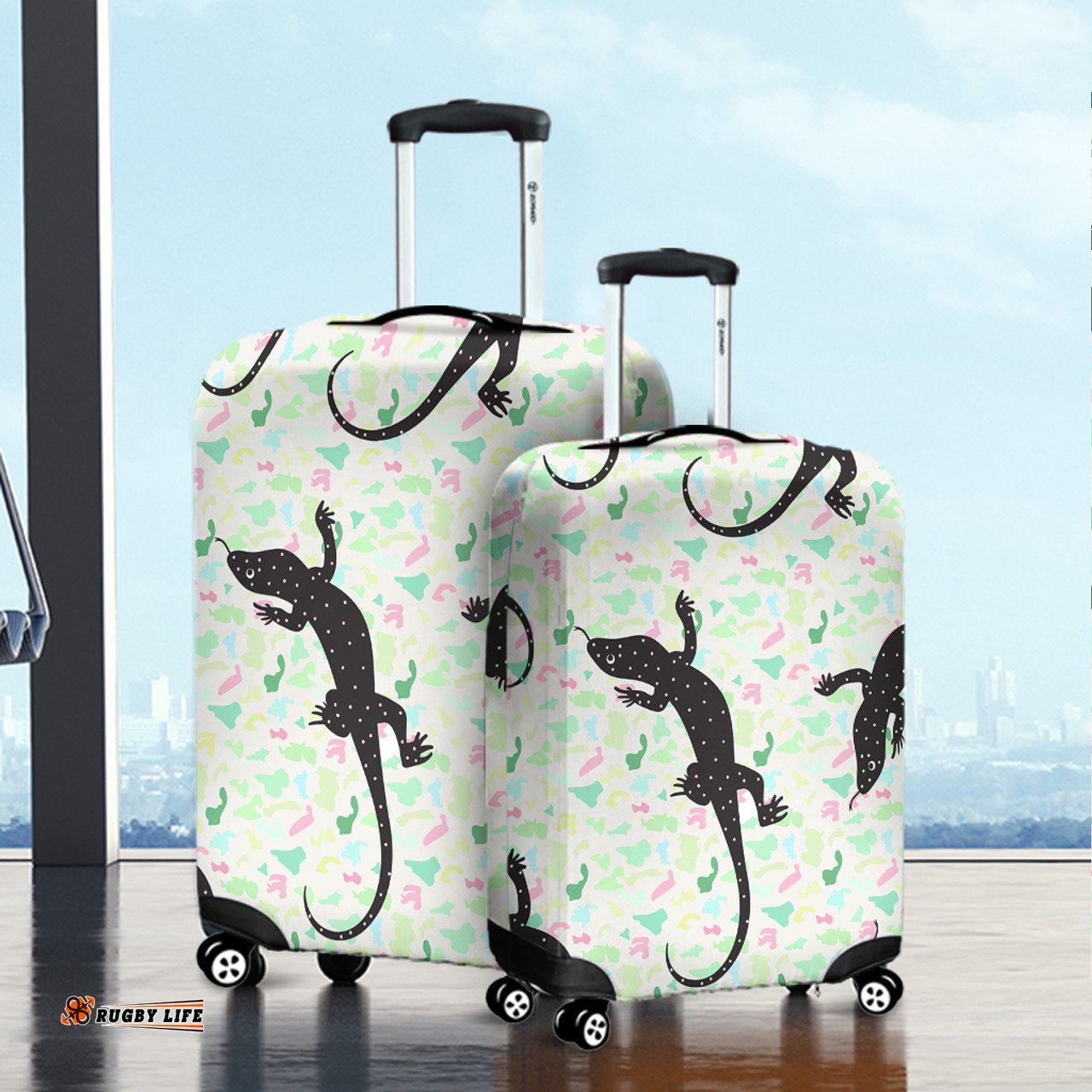 Australia Goanna Aboriginal Goanna Dot Art Colorful Inspired Luggage Cover