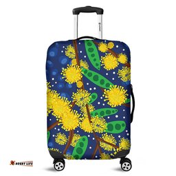 Australia Aboriginal Australian Yellow Wattle Flower Artwork Luggage Cover