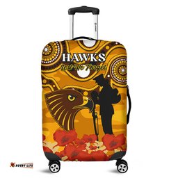Hawks Football ANZAC Luggage Cover Indigenous Mix Poppy Camouflage
