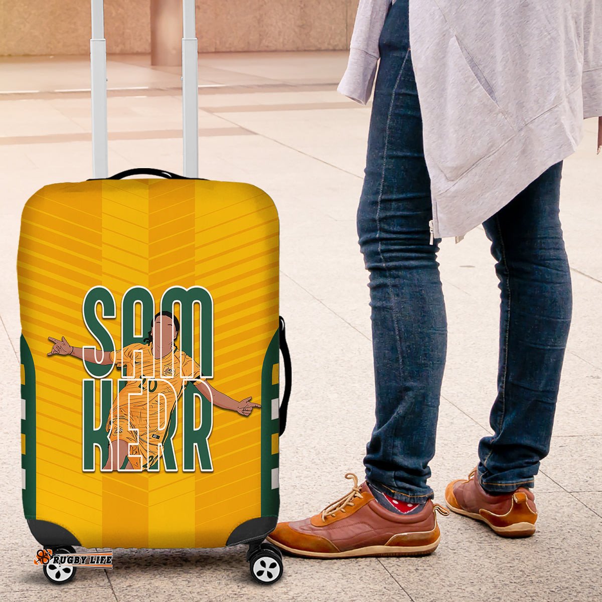 Custom Australia Matildas Luggage Cover Sam Kerr Legend
