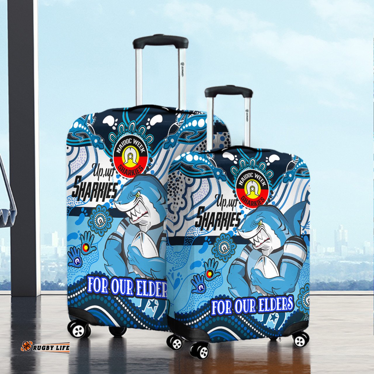 Cronulla Sutherland Sharks Naidoc Week Custom For Our Elders Home Jersey Luggage Cover