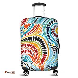 Australia Aboriginal Traditional Australian Aboriginal Native Design (White) Ver 1 Luggage Cover