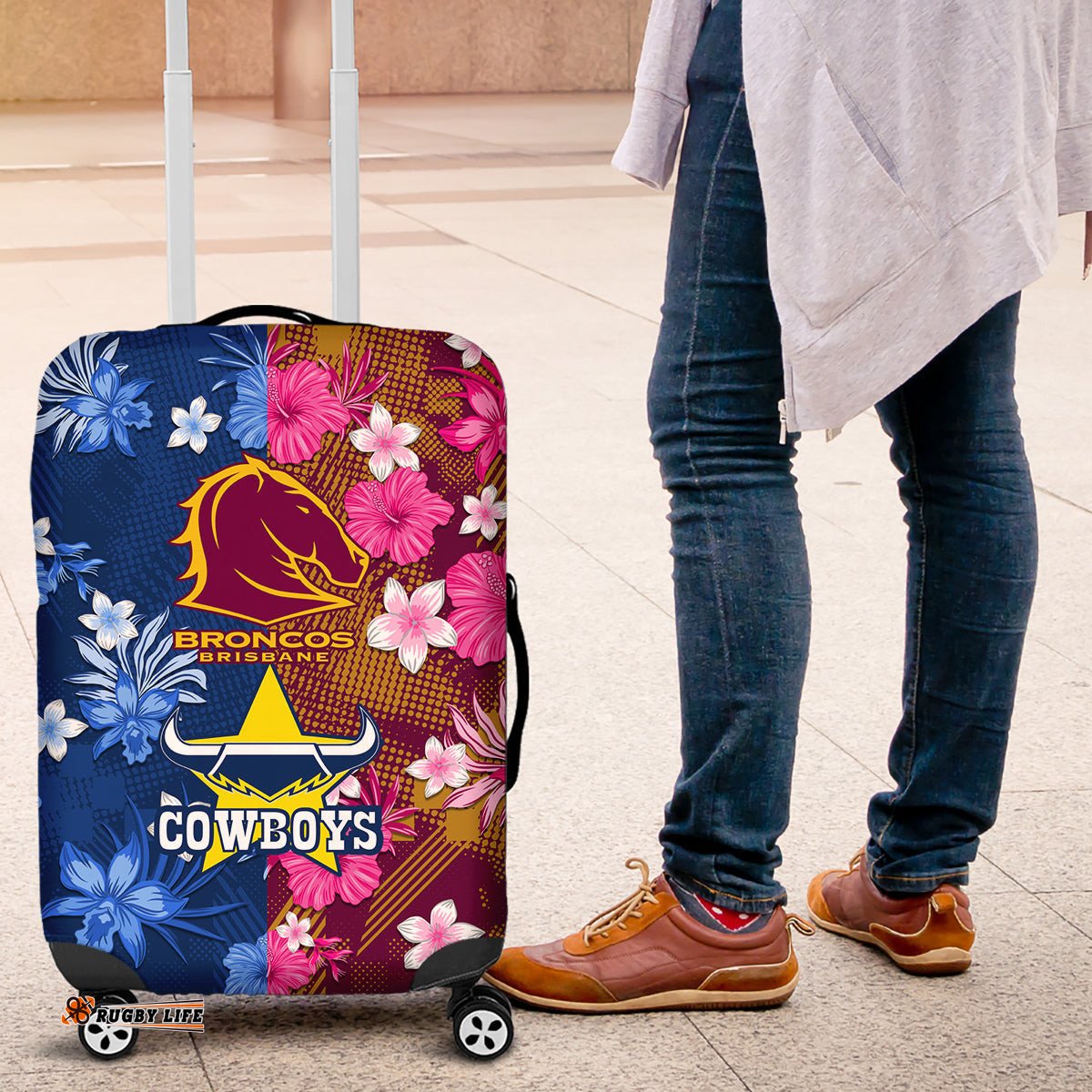 NRL Cowboys and Broncos Luggage Cover Sporty Style