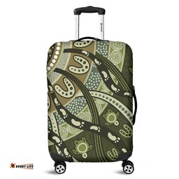 Australia Aboriginal Green Turtle Aboriginal Painting Luggage Cover