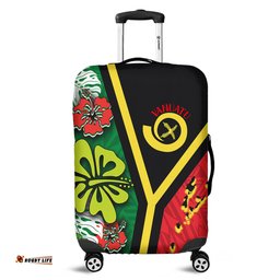 Australia South Sea Islanders Vanuatu Flag With Habiscus Flowers Luggage Cover