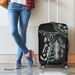 Personalised New Zealand Silver Fern Rugby Luggage Cover Paua Shell With Champions Trophy History NZ Forever