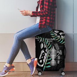 Personalised New Zealand Silver Fern Rugby Luggage Cover Paua Shell With Champions Trophy History NZ Forever