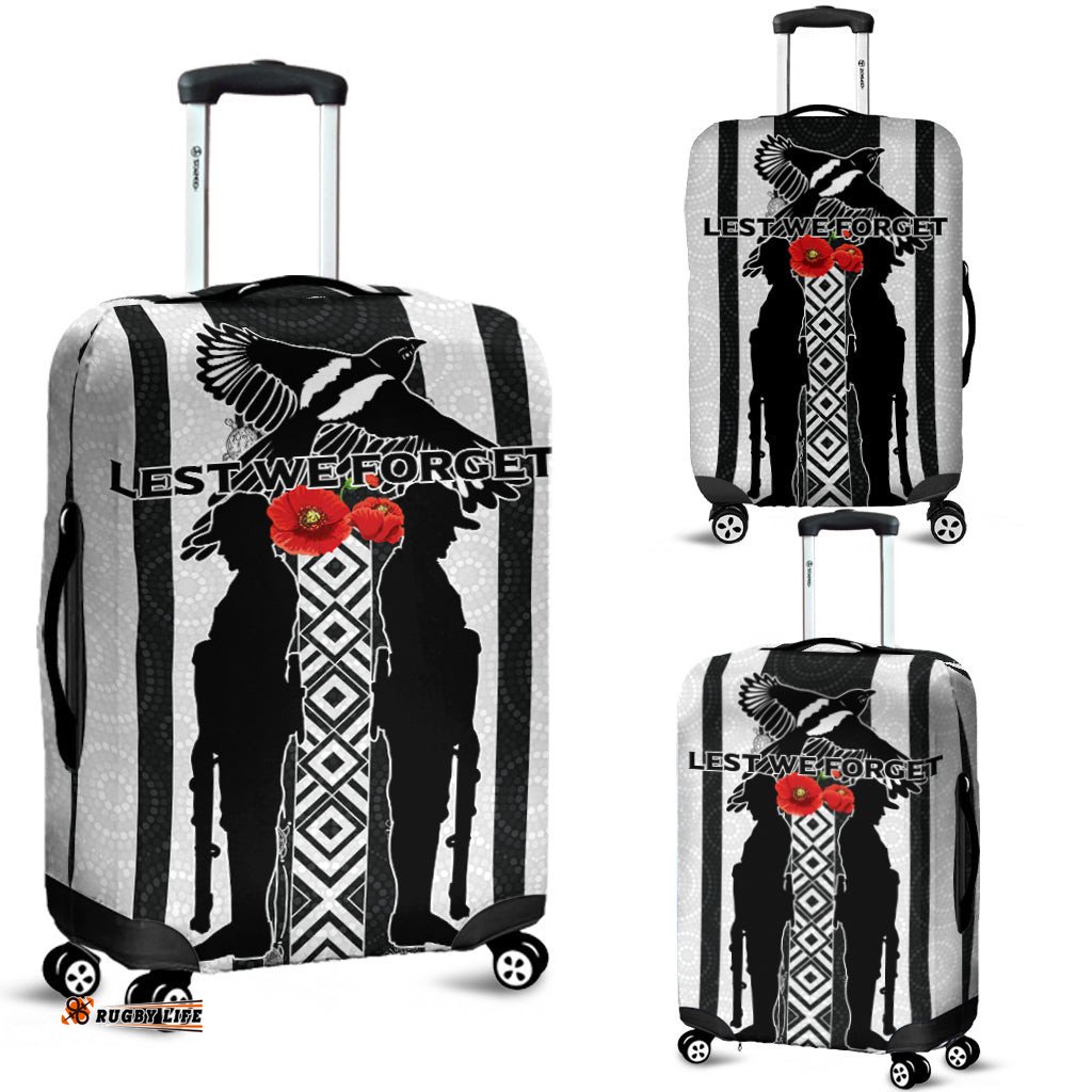 Magpies ANZAC Day Luggage Covers Indigenous Art