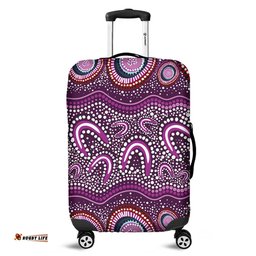 Australia Aboriginal Purple Aboriginal Dot Art Style Painting Luggage Cover