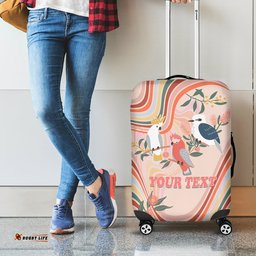 Personalised Australia Hippie Christmas Luggage Cover Cockatoo Kookaburra with Wattle Pink Peach Style
