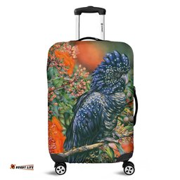 Australia Black Cockatoo Black Cockatoo and Flowering Gum Luggage Cover