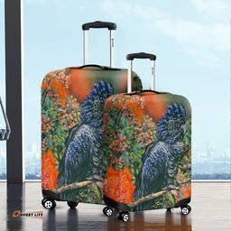 Australia Black Cockatoo Black Cockatoo and Flowering Gum Luggage Cover