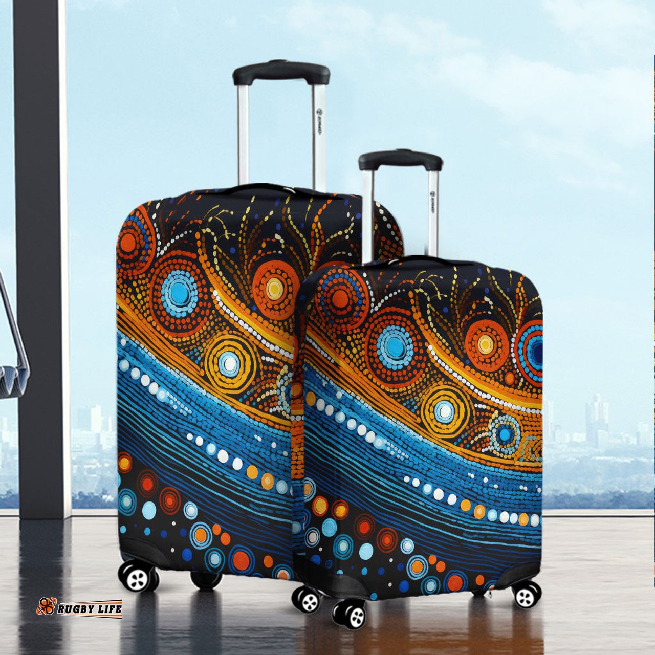 Australia Dreaming Aboriginal Aboriginal Dot Painting Art Indigenous Culture Inspired Luggage Cover