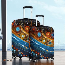 Australia Dreaming Aboriginal Aboriginal Dot Painting Art Indigenous Culture Inspired Luggage Cover