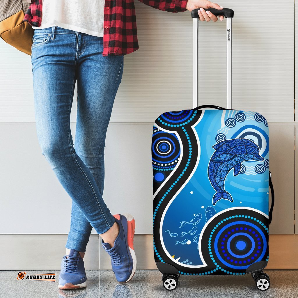 Aboriginal Luggage Covers Dolphin And Aboriginal Dot Patterns