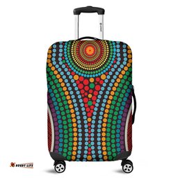 Australia Dot Painting Inspired Aboriginal Dot Color In The Aboriginal Style Luggage Cover