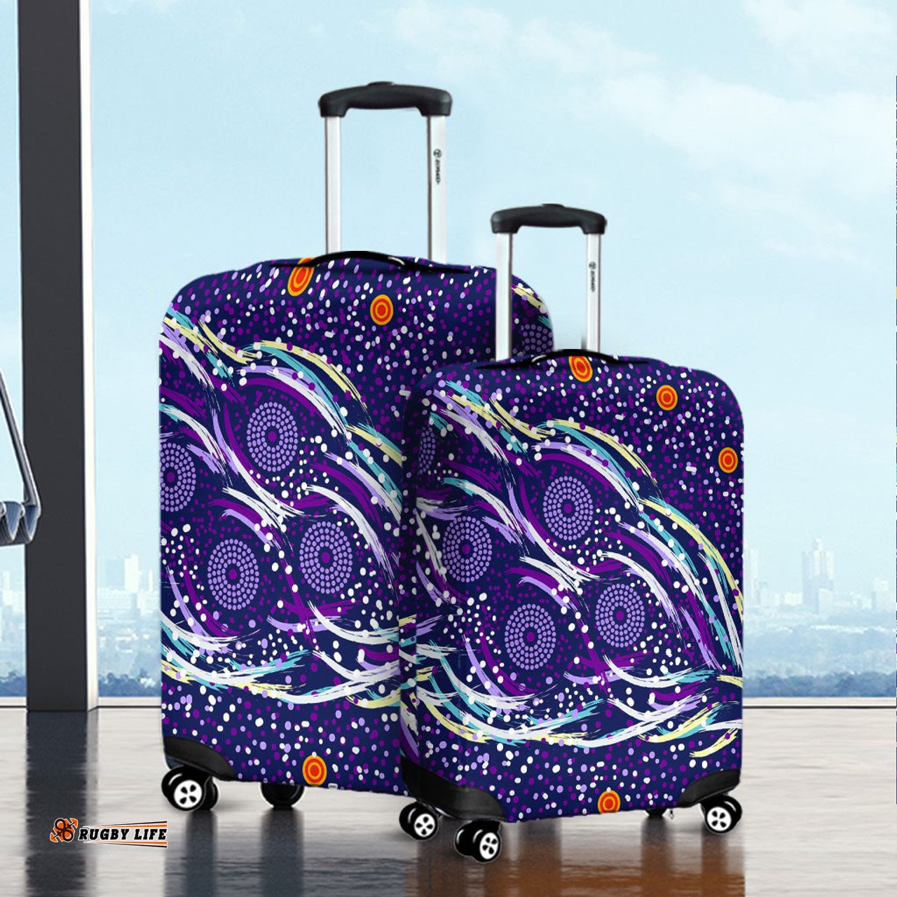 Australia Aboriginal Purple Dot Dreamtime Luggage Cover
