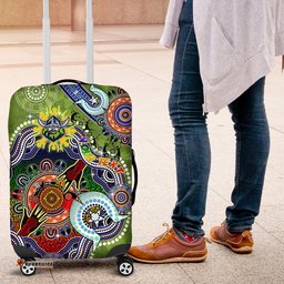 Personalised Raiders NAIDOC Week 2024 Luggage Cover Australia Aboriginal Dot Painting