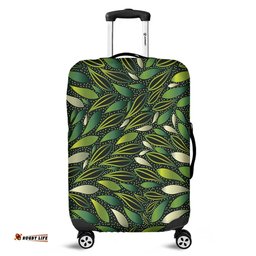 Australia Aboriginal Green Bush Leaves Seamless Luggage Cover