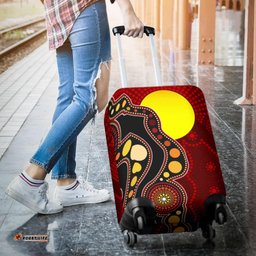 Aboriginal Luggage Cover, Australia Aboriginal Lives Matter Flag Circle Dot Painting Art