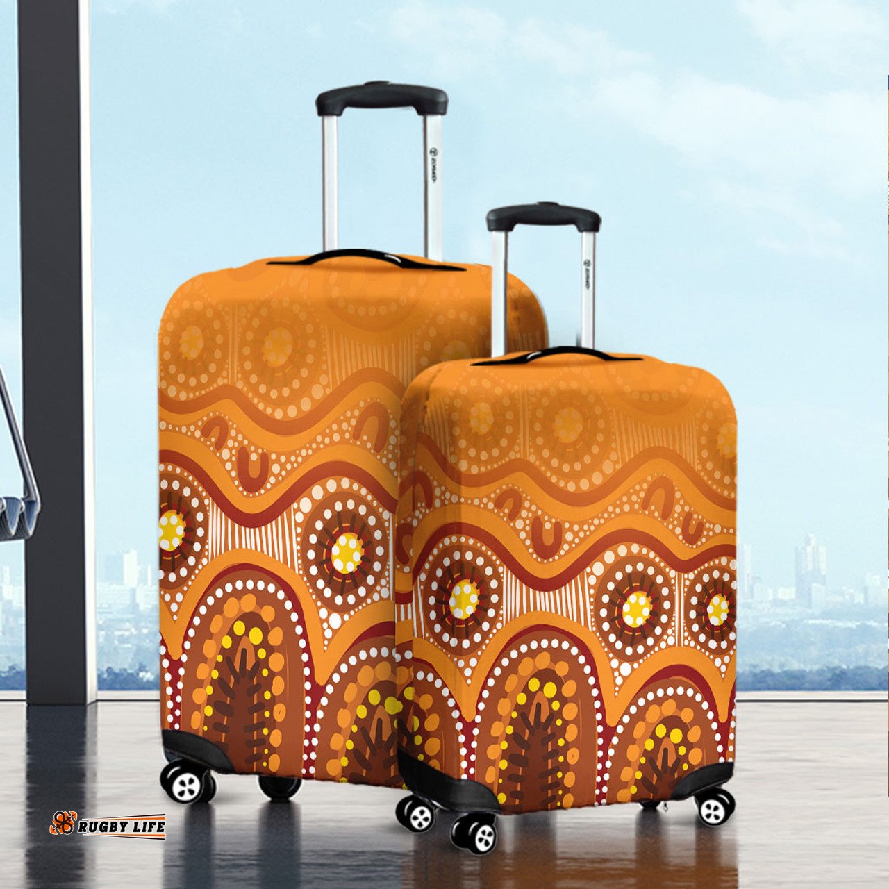 Australia Aboriginal Brown Aboriginal Dot Luggage Cover