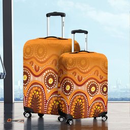 Australia Aboriginal Brown Aboriginal Dot Luggage Cover
