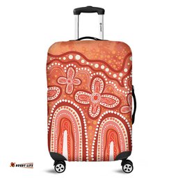 Australia Aboriginal Dot painting illustration in Aboriginal style Orange Luggage Cover