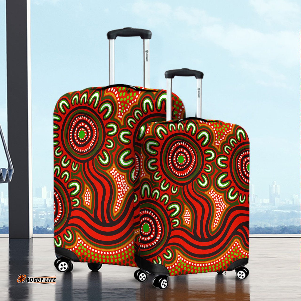 Australia Aboriginal Dot Patterns From Indigenous Australian Culture (Orange) Luggage Cover